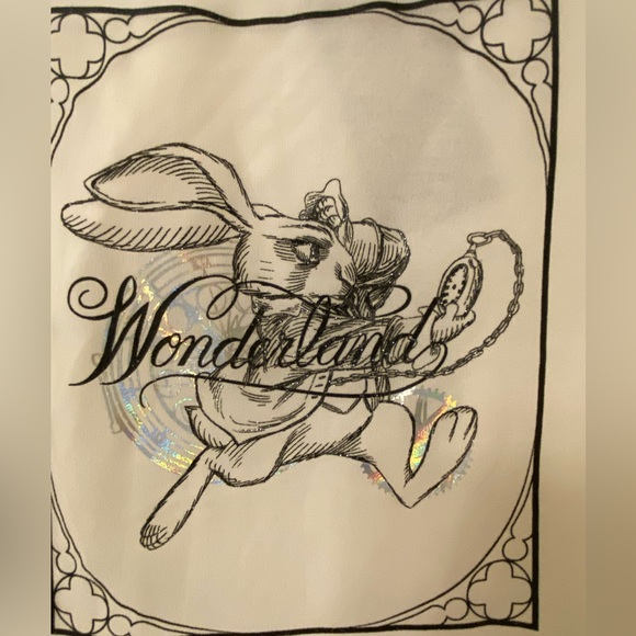 Alice in Wonderland blouse. White rabbit. NWT. - Picture 2 of 4